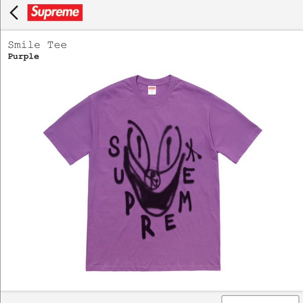 Supreme Purple Smiley Face Tee